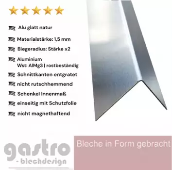 Aluwinkel natur in 1,5mm Materialstärke